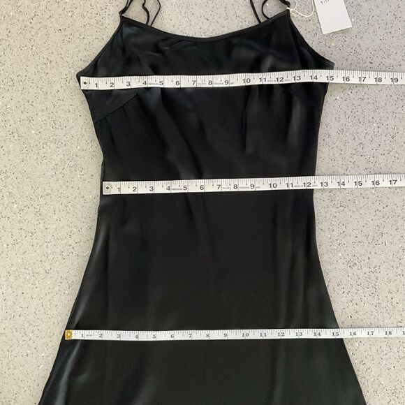 Black Slip Dress L Black Spaghetti Strap - Picture 5 of 12